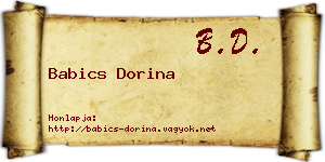 Babics Dorina névjegykártya